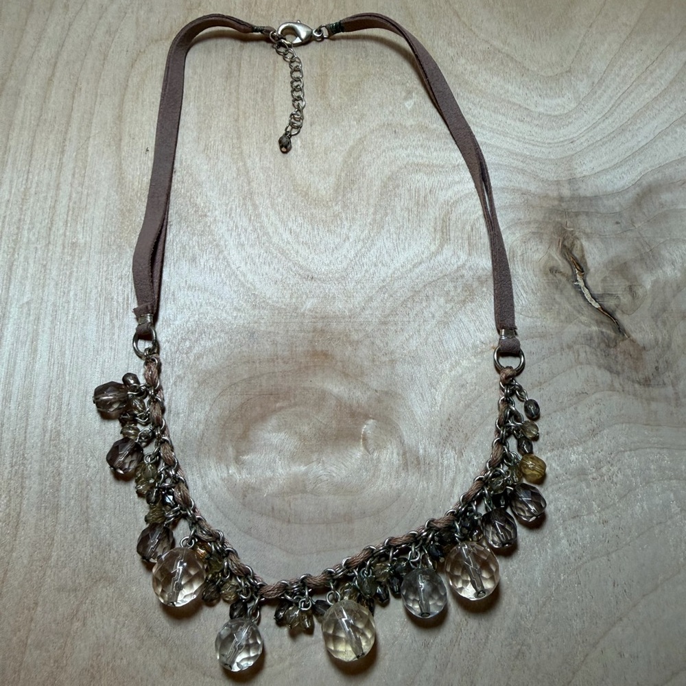 Faux Leather beaded Necklace‎